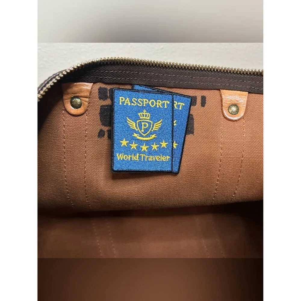 Louis Vuitton Keepall 50 Monogram Travel Bag w/ Luggage Tag, Handle Band & Strap
